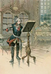 Frédéric le Grand (1712-1786) jouant de la flûte