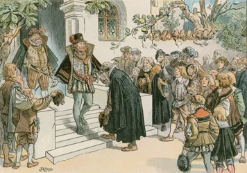 Joachim Friedrich ouvrant le Gymnasium Joachimsthalsches en 1607