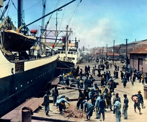 Japon, préfecture de Kanagawa, région de Kanto, le port de Yokohama, date de l