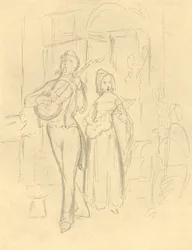 Chanteur de rue, milieu-fin XIXe siècle, vers 1924