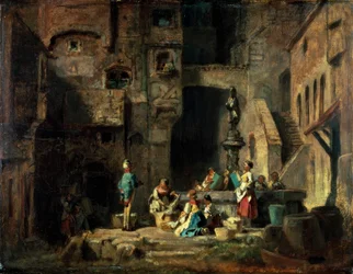 Lavandières à la fontaine