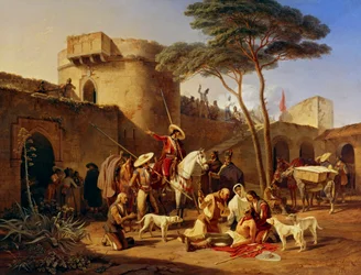Guérillas espagnoles dans un fort