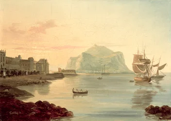 Port de Palerme avec le mont Pellegrino, 1831