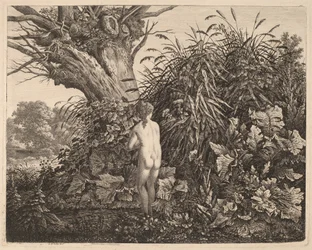 Jeune fille se baignant
