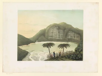 Vue sur le lac de cratère Kawah Putih (Atlas de Java)