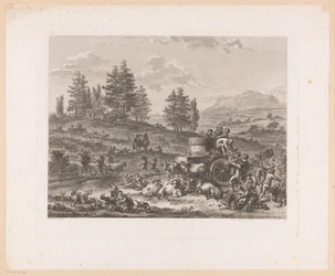 Vendange dans un paysage