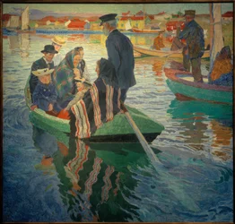 Paroissiens dans un bateau