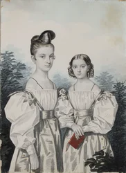 Portrait des sœurs Anna Petrovna et Elena Petrovna Ushakov