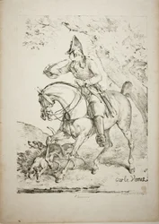 Chasseur à cheval sonnant du cor