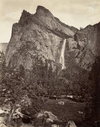 Chute Bridal Veil, 940 pieds, Yosemite, vers 1872, imprimé vers 1876