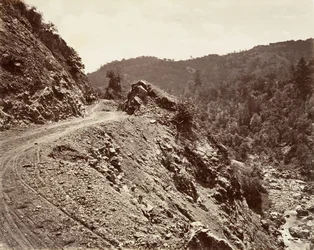 Sulphur Creek et Flume-road vers les Geysers, 1868-70, imprimé vers 1876