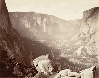 Vallée de Yosemite depuis Union Point, vers 1872, imprimé vers 1876