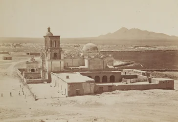 Vue générale de la mission de San Xavier, Arizona