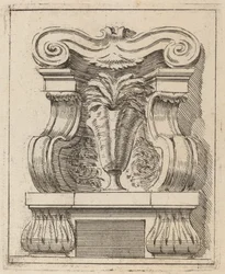 Motif architectural avec un vase