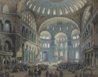Intérieur de la Sainte-Sophie à Constantinople