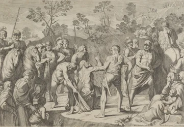 Saint André agenouillé en prière alors qu