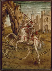 Saint Georges tuant le dragon (prédelle de la Pala Odoni), après 1490