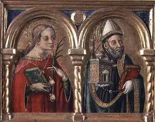 Sainte Agathe et Saint Augustin (panneau de prédelle) (détail)