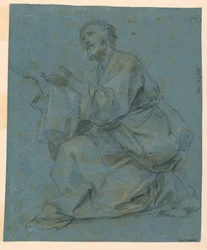 Dessin, études : Deux hommes assis, 1650-1675