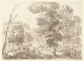 Dessin, route dans un pays montagneux, 1770-1786