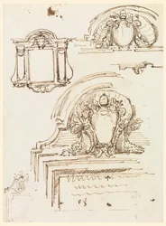 Dessin, Esquisses de cadres pour la sacristie de Saint-Pierre, 1740-58