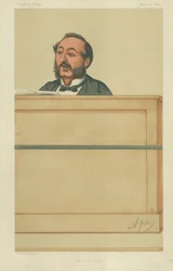 M. Ira D Sankey, Louange et prière, 10 avril 1875, caricature de Vanity Fair
