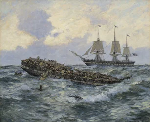 Engagement entre la frégate américaine Constitution et le H.M.S. Guerriere, 1895