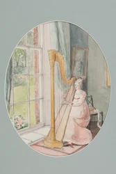 Une jeune femme avec une harpe, 2009
