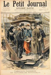 Un soldat rapatrié de Madagascar, gravé par Fortune-Louis Meaulle (1844-1901), illustration du Petit Journal, 12 janvier 1896