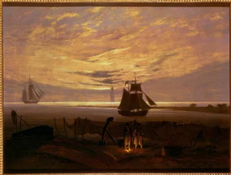 Soir sur la côte de la mer Baltique