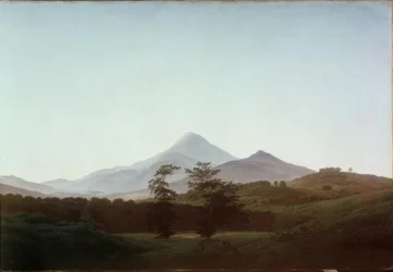 Paysage bohémien avec le grand et petit Milleschaue