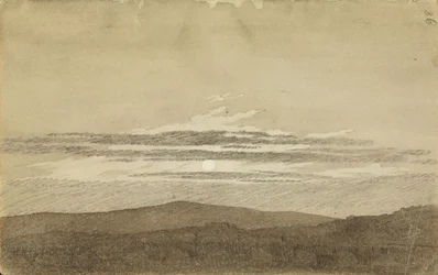 Paysage de montagne au coucher du soleil