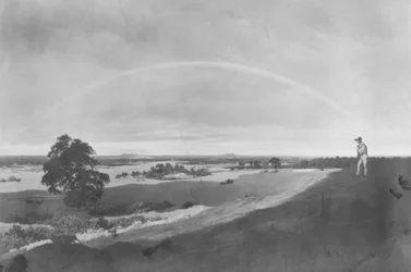Paysage avec arc-en-ciel