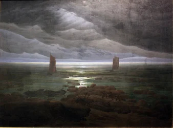 Rivage marin au clair de lune