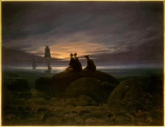 Lever de lune sur la mer
