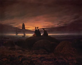 Lever de lune sur la mer
