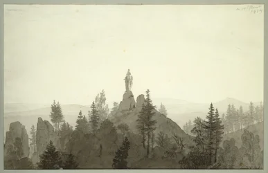 Statue de la Madone dans les montagnes