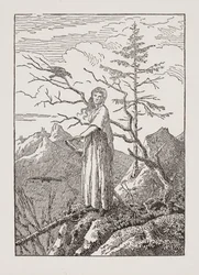 Femme avec le corbeau à l