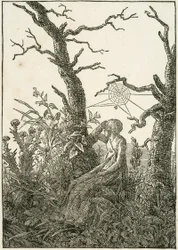 Femme avec une toile d