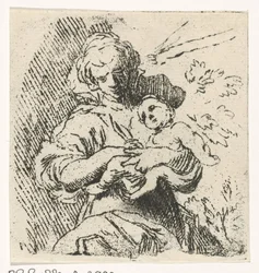Femme avec enfant dans les bras
