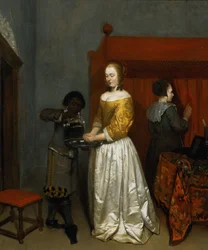 Une dame se lavant les mains, 1657