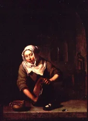 Femme nettoyant