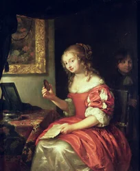Jeune femme avec lettre et médaillon, 1667