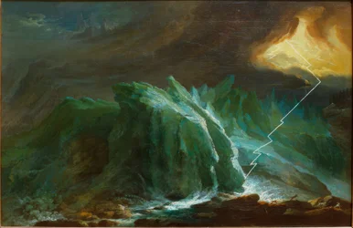 Orage et foudre au glacier inférieur de Grindelwald