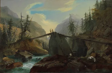 Passerelle en bois sur la Lütschine près de Gsteig, 1774