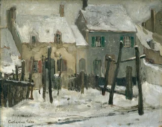 Scène de neige, Etaples (huile sur toile)