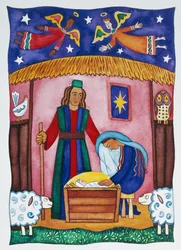 Nativité avec anges