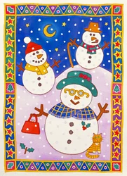 Bonhommes de neige dans la neige