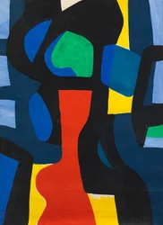 Composition abstraite, vers 1952 (gouache sur papier)