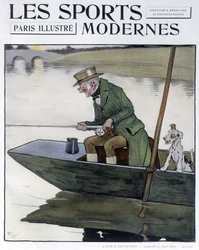 Pêche à la ligne - dessin de C. Aldin dans « Modern Sports »